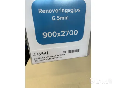 12 st. Gipsskiva Norgips Ytskiva, 900X2700X6.5 MM, 476591