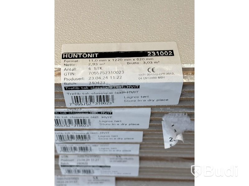 48 st. Innertak, Huntonit Classique Vit, 11X1220X620MM, 555831