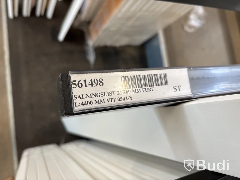 50 st. Salningslist Furu 21X69MM Vit, 561498, olika längder
