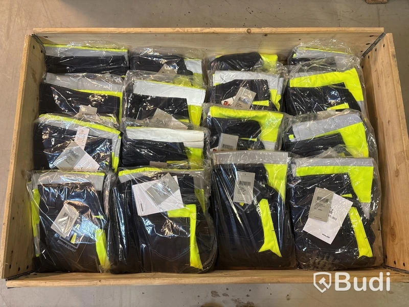 (NEW) LOT OF BJÖRNKLÄDER HI-VIS CLASS 1 WORK TROUSERS, P/C, NAVY/YELLOW, VARIOUS SIZES