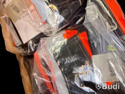 Parti med hantverkarbyxor Björnkläder, klass 1, svart/orange, olika storlekar
