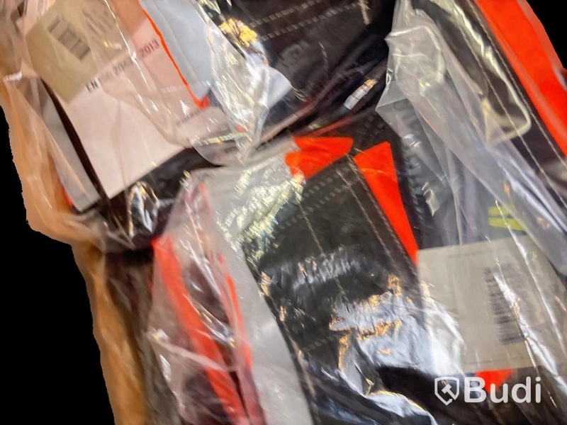 Parti med hantverkarbyxor Björnkläder, klass 1, svart/orange, olika storlekar