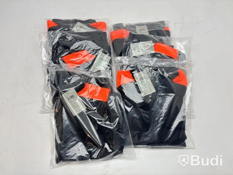 6 st. Sweatshirt Björnkläder, Teknik, svart/orange, olika storlekar