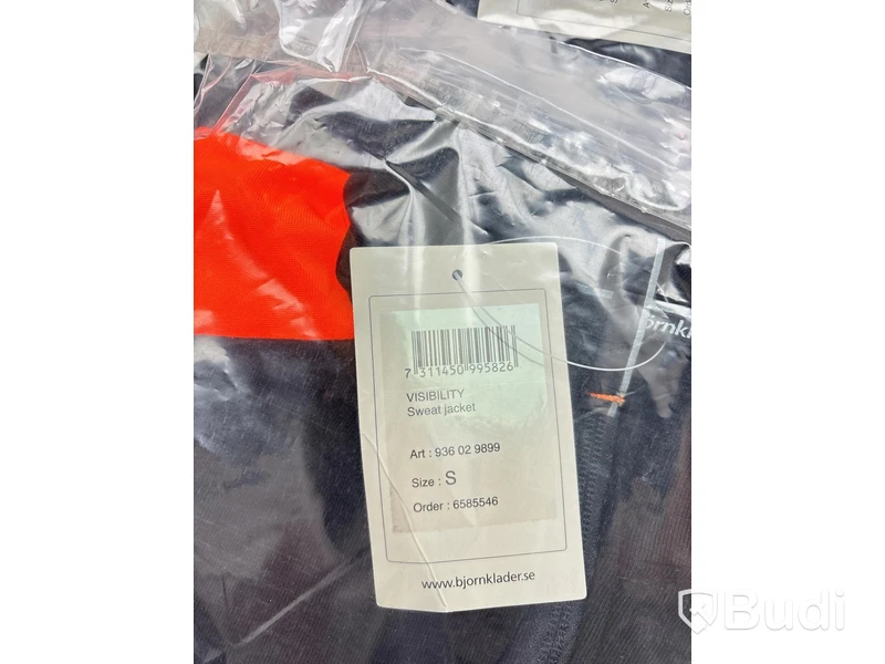 6 st. Sweatshirt Björnkläder, Teknik, svart/orange, olika storlekar