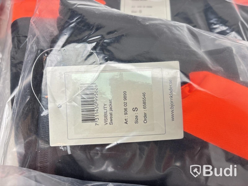 6 st. Sweatshirt Björnkläder, Teknik, svart/orange, olika storlekar