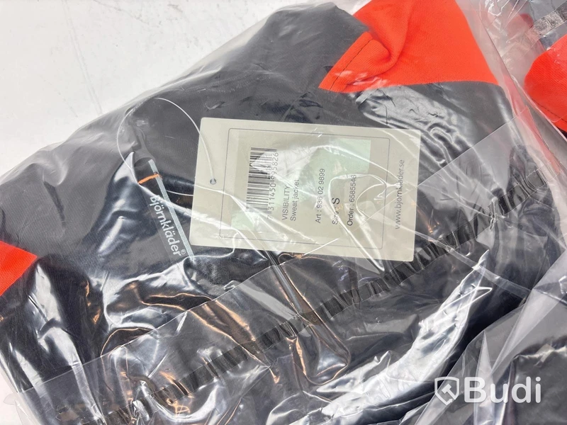 6 st. Sweatshirt Björnkläder, Teknik, svart/orange, olika storlekar