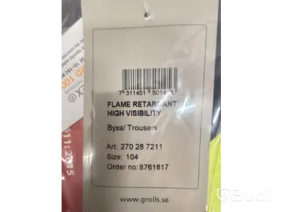 Parti med flamskyddade arbetsbyxor Björnkläder, olika storlekar