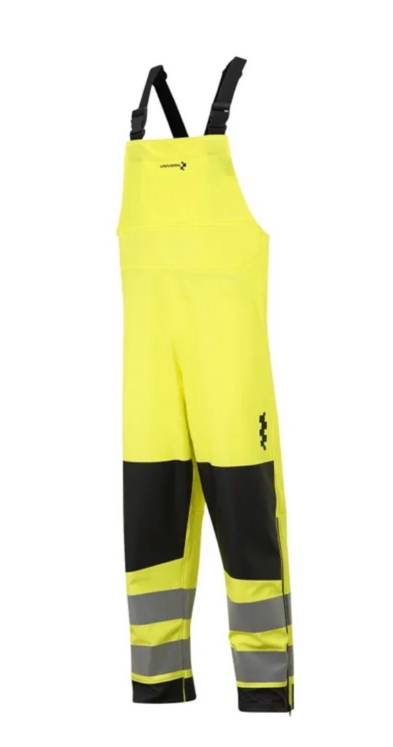Regnbyxa med hängslen Univern, Hivis gul kl 2.