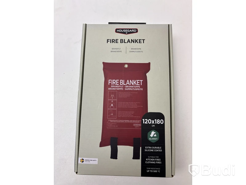 2 st. Brandsläckare på vagn inkl. Brandfilt och brandhandskar