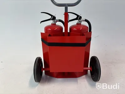 2 st. Brandsläckare på vagn inkl. Brandfilt och brandhandskar