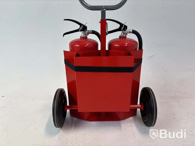 2 st. Brandsläckare på vagn inkl. Brandfilt och brandhandskar