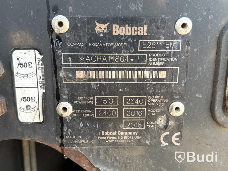 Bandgrävare Bobcat E 26 | 4383h | tiltrotator + redskap | 2016