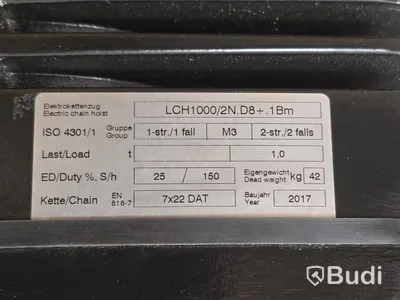 3 st elektriska kättingtelfer | GIS LCH1000/2N.D8+