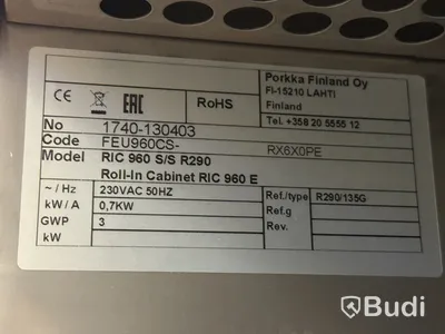 Kylskåp för rullvagn Porkka RIC 960 S/S