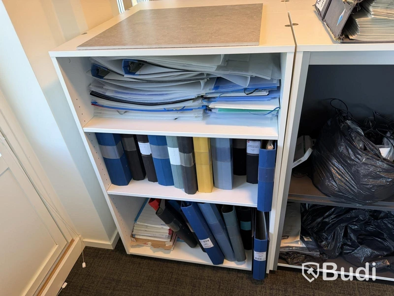 10 st bokhyllor, IKEA, 80 cm, med tillbehör