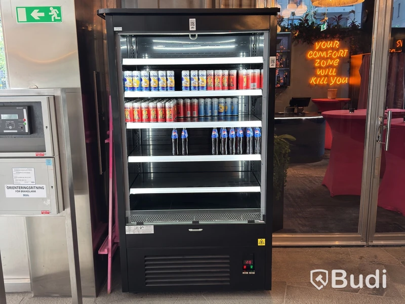 Juka VARNA 110 refrigerated display counter, black, for beverages and takeaway