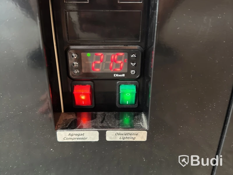 Juka VARNA 110 refrigerated display counter, black, for beverages and takeaway