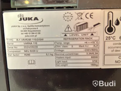 Juka VARNA 110 refrigerated display counter, black, for beverages and takeaway