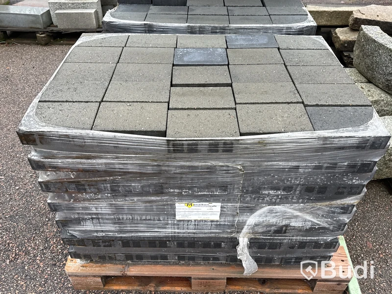 Stort parti marksten, skiffer, gatsten, gravstensmaterial etc.
