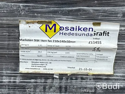 Stort parti marksten, skiffer, gatsten, gravstensmaterial etc.