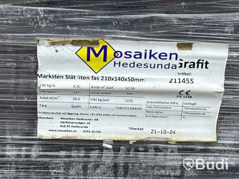 Stort parti marksten, skiffer, gatsten, gravstensmaterial etc.