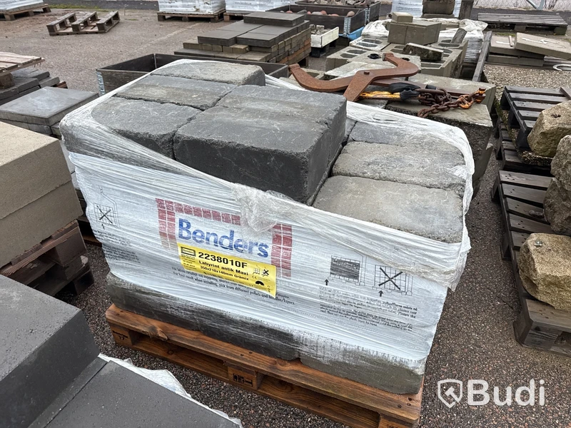 Stort parti marksten, skiffer, gatsten, gravstensmaterial etc.