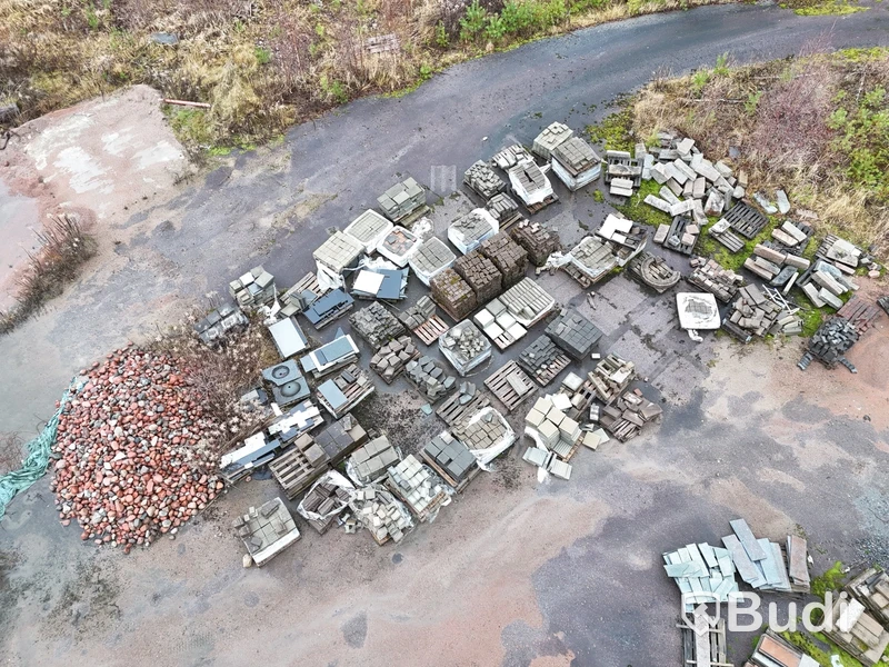 Stort parti marksten, natursten, gatusten & råmaterial till gravstenar