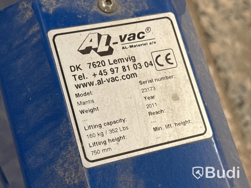 Vakuumlyftmaskin Al-Vac Mantis | 160 kg