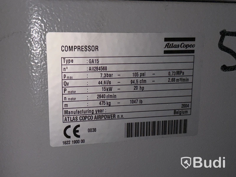 Kompressor Atlas Copco GA15 FF | 32698h | 2004
