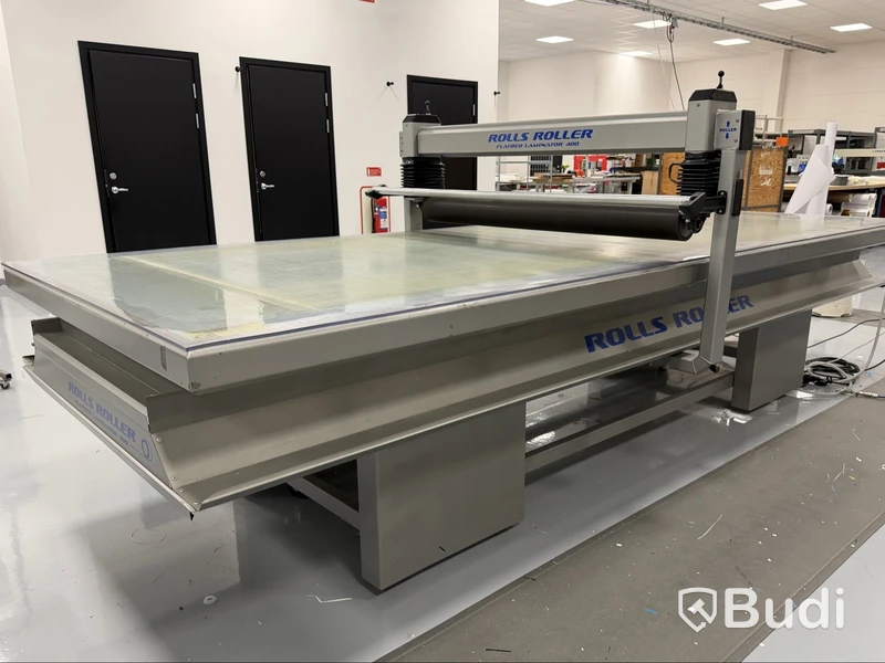 Lamineringsbord Rolls Roller Flatbed Laminator 400, tillverkad 2005