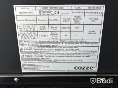 Pizzaugn Cozze 90426 gasdriven