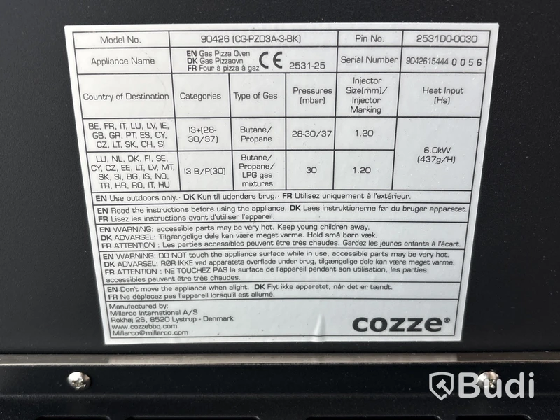 Pizzaugn Cozze 90426 gasdriven