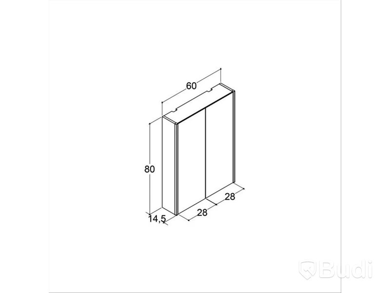 SPEGELSKÅP SCANBAD AMBI 80X60CM GRÅ MATT