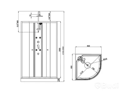 DUSCHKABIN DUSCHY ORSA 85X85X185CM VIT