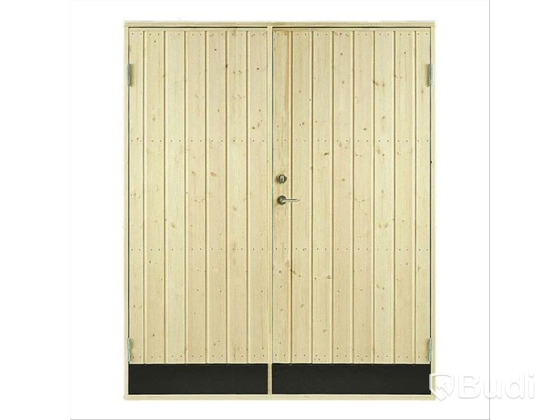 KALLFÖRRÅDSDÖRR VIBOSTUGAN 15,3X20 HÖGER RAK PANEL 10° DUBBELDÖRR