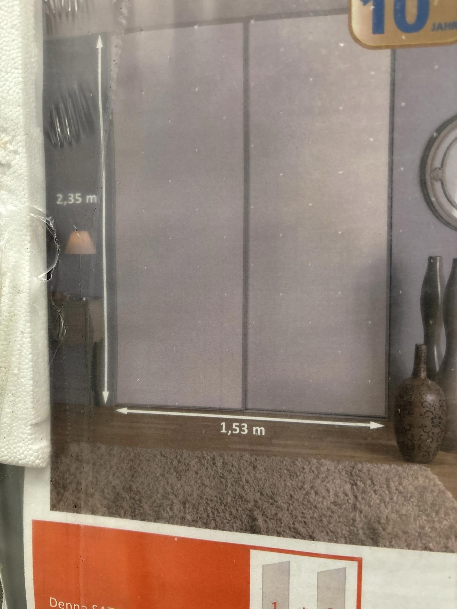 SKJUTDÖRR 1530X2355MM VIT/LJUSGRÅ 2-PACK