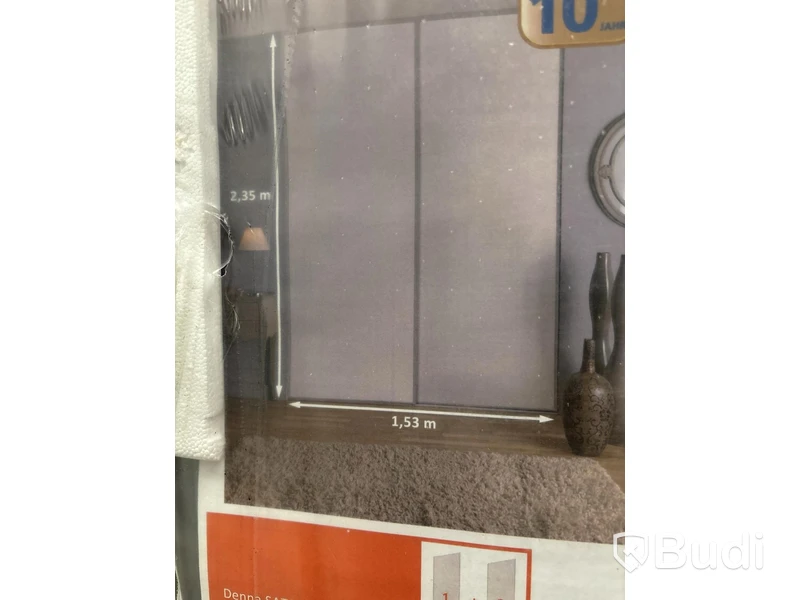 SKJUTDÖRR 1530X2355MM VIT/LJUSGRÅ 2-PACK