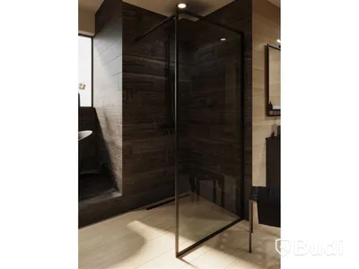 DUSCHVÄGG CAMARGUE FRAME RAK SVART 90CM