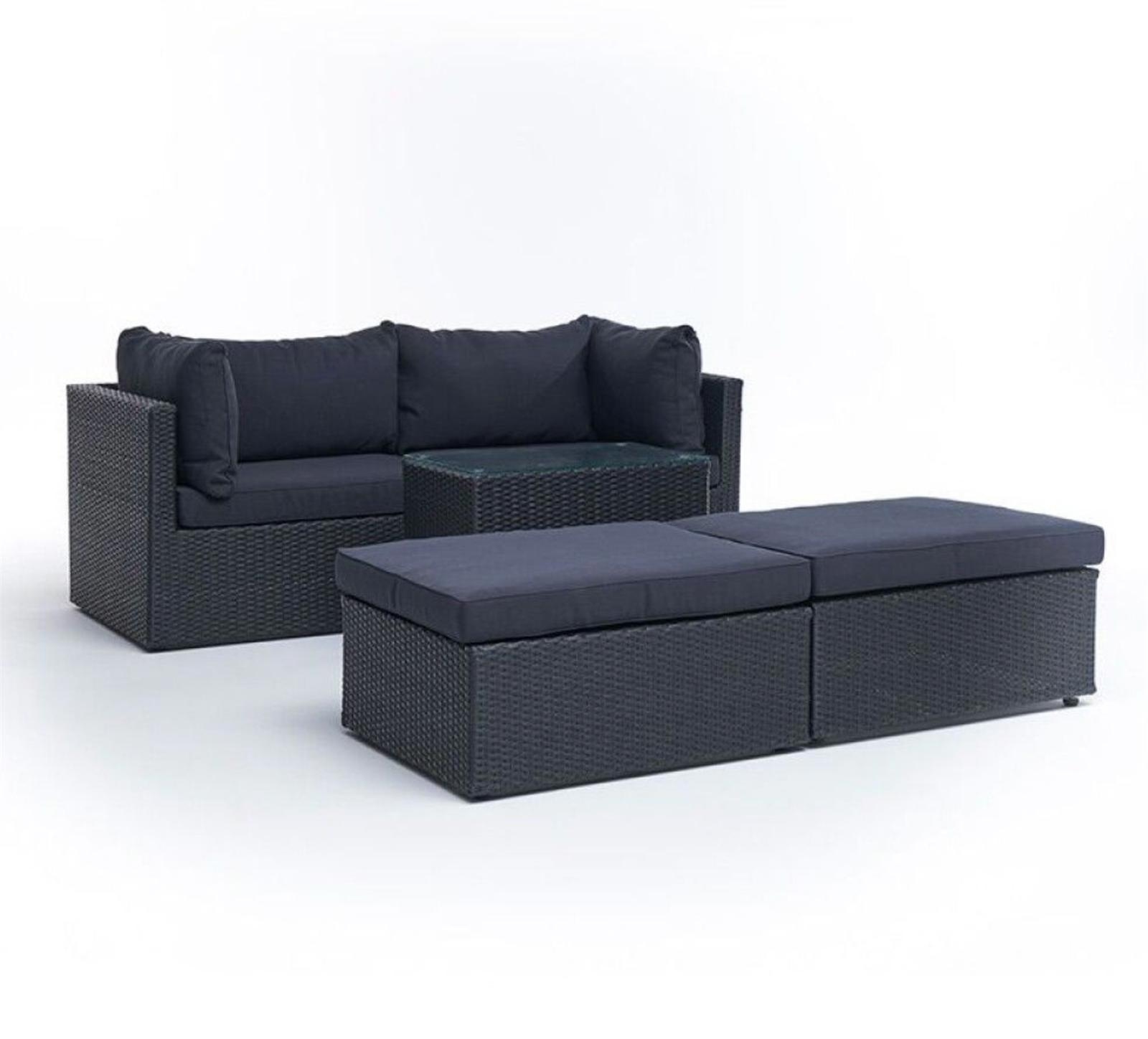 LOUNGEGRUPP SUNFUN ÖREGRUND, SVART, KONSTROTTING, SVART
