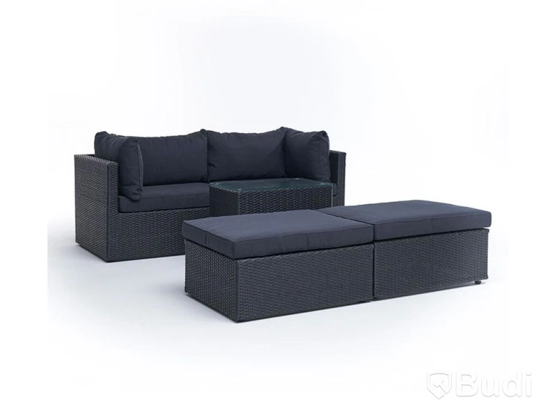 LOUNGEGRUPP SUNFUN ÖREGRUND, SVART, KONSTROTTING, SVART