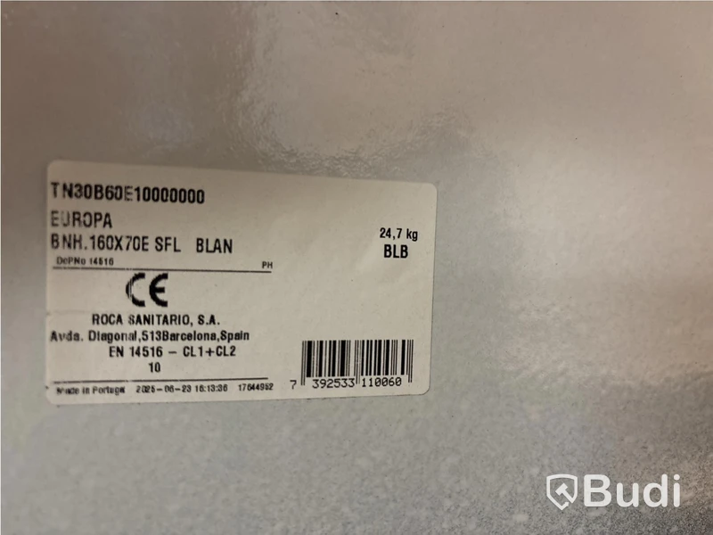 BADKAR ROCA SANITARIO EMALJ 160 CM,  STANDARD,