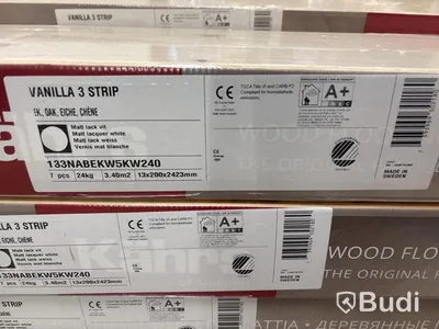 PART MED PARKETTGOLV KÄHRS EK VANILLA MATTLACK 3-STAV 68 M²