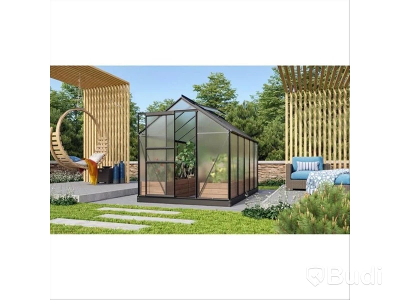 VÄXTHUS VITAVIA VENUS 6200 SVART MED SOCKEL ALU/GLAS 6,2M² - ENDAST RAM
