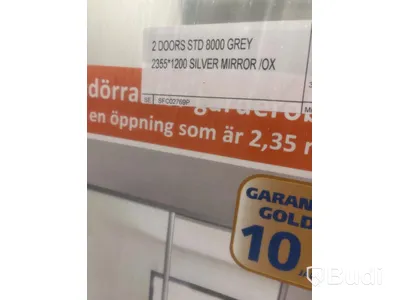 SKJUTDÖRR STD 8000 2355X1200MM SPEGEL 2-PACK