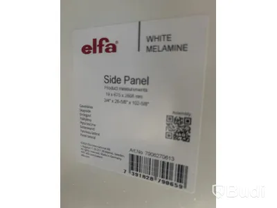 (NEW) ELFA END PANEL 675X19X2608MM WHITE