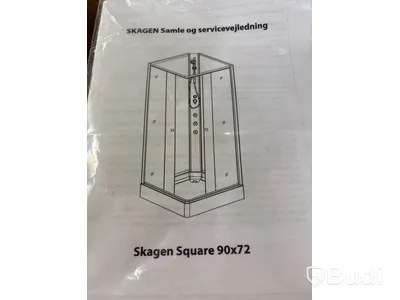 Skagen shower tray 90x72, incl. shower hose