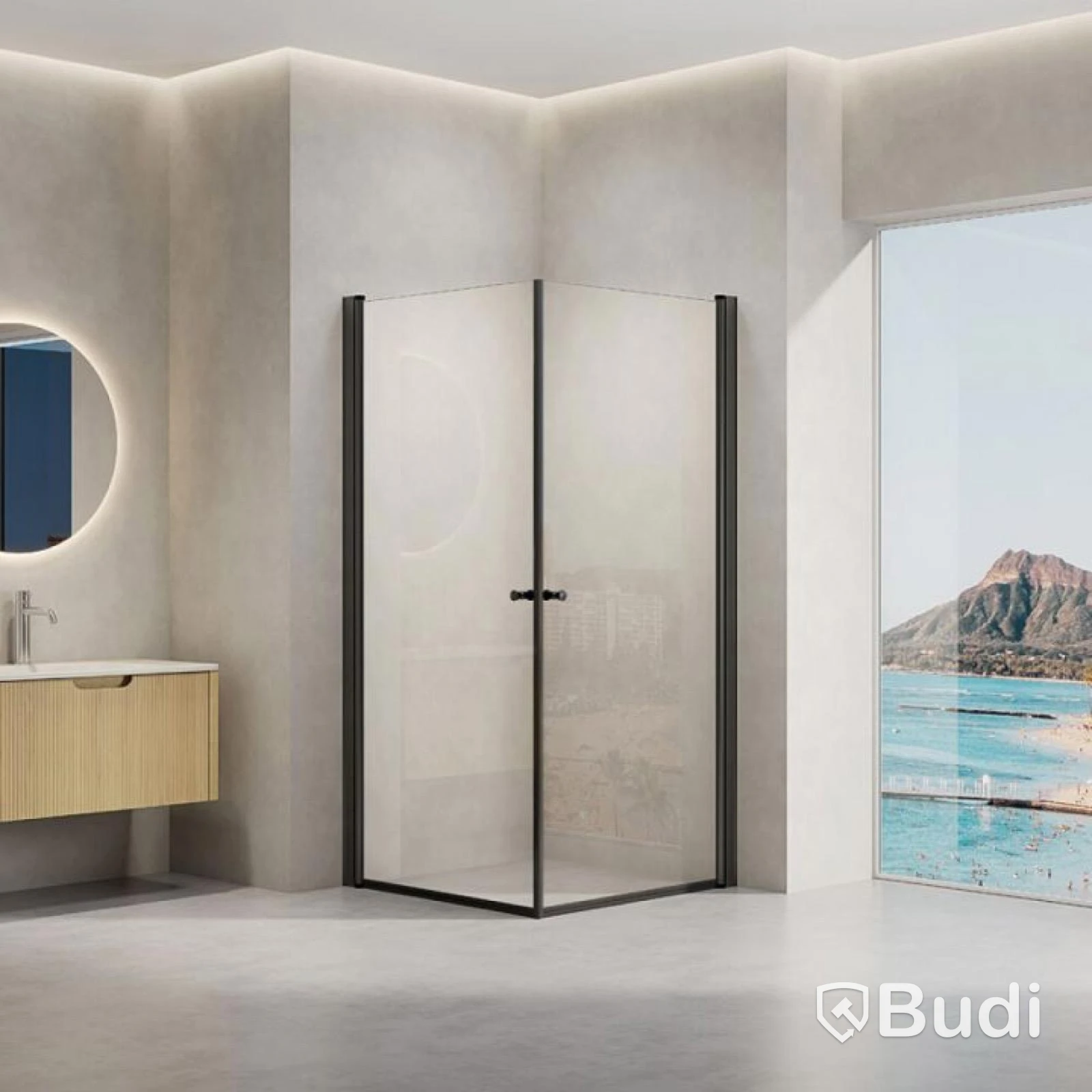 (NEW) SHOWER ENCLOSURE NORTIQ YSTAD BLACK 90X90 CM