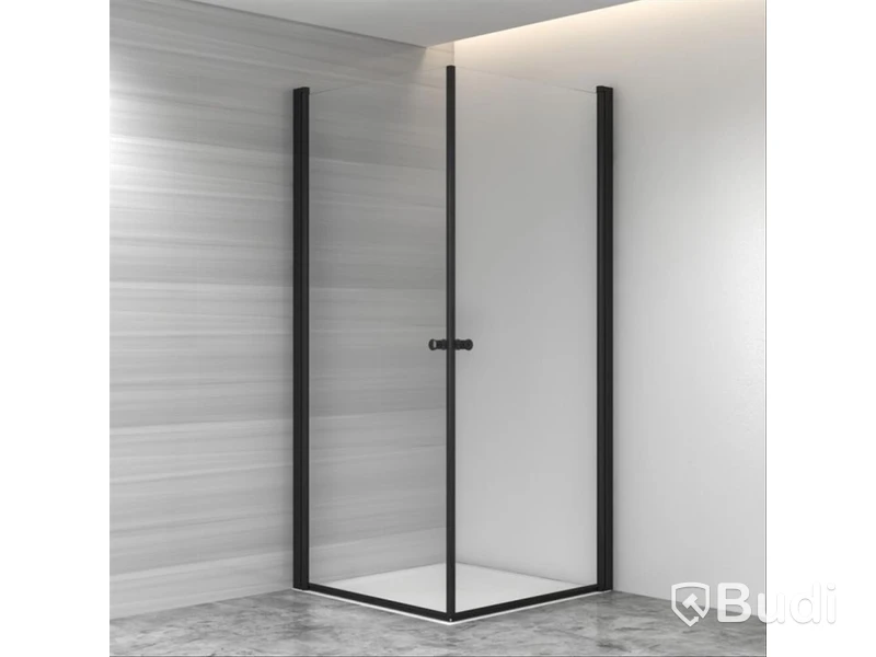 (NEW) CORNER SHOWER ENCLOSURE RIVA SAGA SQUARE 90X90CM BLACK