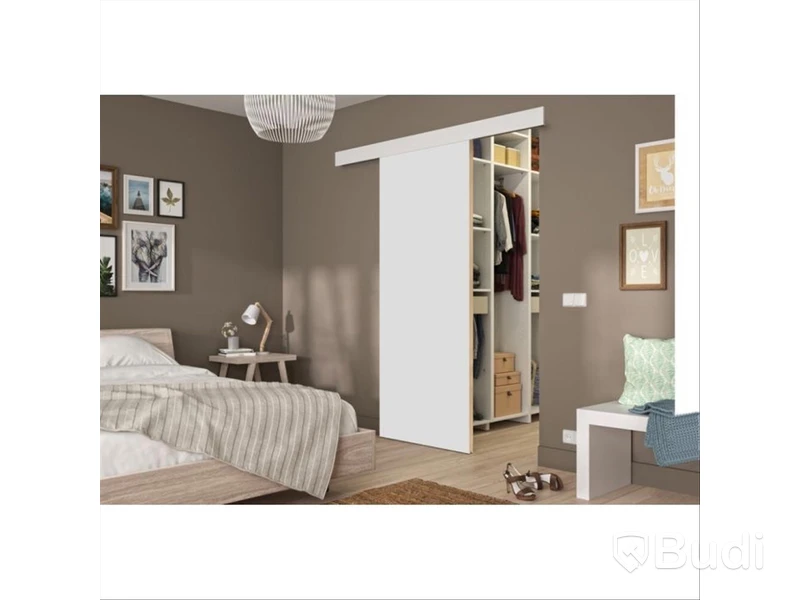 (NEW) SLIDING DOOR PEA830 2040X830MM WHITE INCL. TRACK