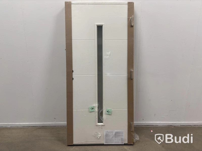 (NEW) SOLID ELEMENTS VÄXJÖ EXTERIOR DOOR 10X21 RIGHT-HAND WHITE